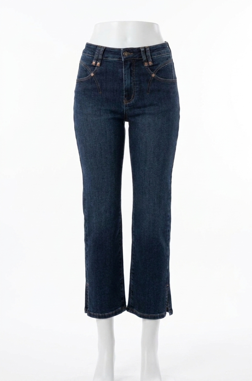 NEW JUDY BLUE center stage high rise cropped denim jeans in dark wash
